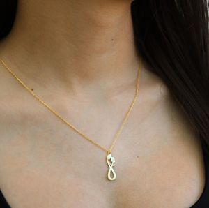 Collar de Pareja Infinito de Acero Inoxidable 316L Chapado en Oro de 18k, Joyería de Amor Eterno con Forma de Infinito y Dije de Corazón - Product Image 2