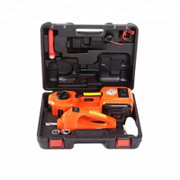 Kit de changement de pneu d'urgence 3 en 1 12V 5 tonnes pour berline et SUV, cric hydraulique électrique, clé à chocs et gonfleur de pneus, lumière LED