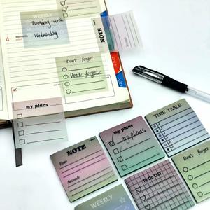 Bloc de Notas Multicolor Cuadrado para Listas de Tareas, Planificación Semanal, Tabla de Tiempo, Papel Translúcido Biodegradable, Papel de Calco, Notas Adhesivas - Product Image 1