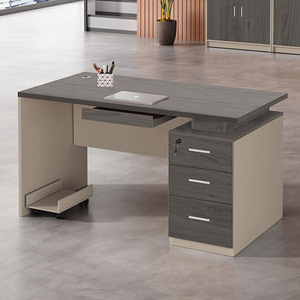 โต๊ะทำงานผู้บริหารระดับพรีเมียม พร้อมชั้นวางหนังสือและตู้เก็บเอกสาร โต๊ะไม้สไตล์โมเดิร์นสำหรับผู้จัดการ โต๊ะทำงานสำนักงานผู้บริหาร - Product Image 3