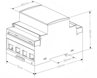 Compteur d'énergie triphasé RS485 Modbus avec écran LCD sur rail DIN, fonction multi-tarifs, classe 1.0, 100A