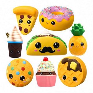 Unique Design Glow-in-Dark TPR/PU Foam Squeeze <b>Squishy</b> Toast Toy 8PCS Breakfast <b>Squishy</b> Food Collection Sensory Toy for Night - Product Image 2