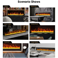 Chimenea Eléctrica Moderna con Llama Simulada 3D, Chimenea de Vapor Decorativa con Control Remoto