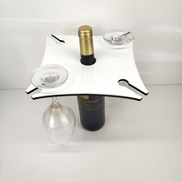 Boîte à vin blanche Sublimation en forme ovale, pour deux tasses, assiette en bois DIY, porte-vin, différentes formes, nouveauté,