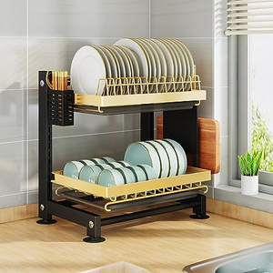 High Quality Over Sink <b>Dish</b> Drainer Modern Kitchen Organizer <b>Dishes</b> Drying Rack 2 Tier <b>Dish</b> Rack - Product Image 1