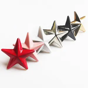 2021 USA design Five-pointed star plastic color alloy top brass iron copper stainless steel rivet