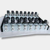 Régulateurs de débit d'eau de refroidissement Machine de moulage par injection de précision Perspective de distributeur de débit d'eau avec raccord pneumatique