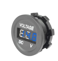 Voltmètre numérique LED à affichage couleur, certifié CE RoHS, 2A, IP65, ignifuge, PC, 12-24V, découpe 27mm, noir, pour voiture DC