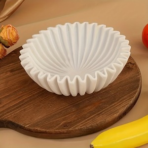 Vente directe d'usine, bol <span class=keywords><strong>à</strong></span> <span class=keywords><strong>fruits</strong></span> rond avec cadre ondulé blanc, design minimaliste nordique pour hôtel et usage domestique - Product Image 3