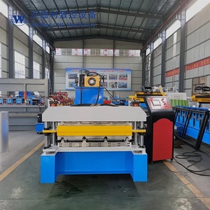 Machines de formage à rouleaux à engrenages à haute productivité en Aluzinc ondulé TR4 TR5 TR6, machine de toiture métallique trapézoïdale à double couche - Product Image 4