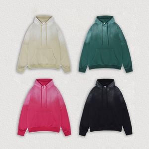 Yingling Wholesale 380 Heavyweight Oversized <b>Men</b> <b>Hoodie</b> Pullover Vintage Distressed Streetwear Gradient Acid Wash <b>Hoodie</b> - Product Image 2