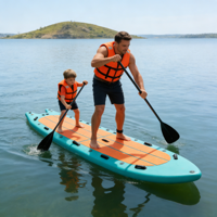 Planche de paddle gonflable tout-terrain premium de 15' avec PVC de qualité militaire Drop Stitch, kit complet ISUP à 3 ailerons pour 2 personnes