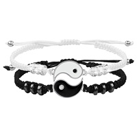 Taichi pulseira de corda de casal para amigos yin yang