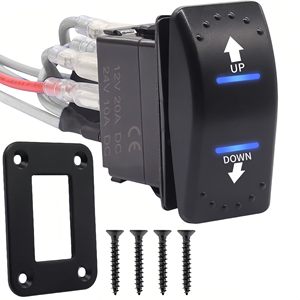 Interruptor basculante momentáneo de 12V y 20 amperios, 7 pines, Control de <span class=keywords><strong>Motor</strong></span> de CC, interruptor de polaridad inversa, panel de interruptor basculante de cabrestante de anclaje hacia arriba y hacia abajo - Product Image 1