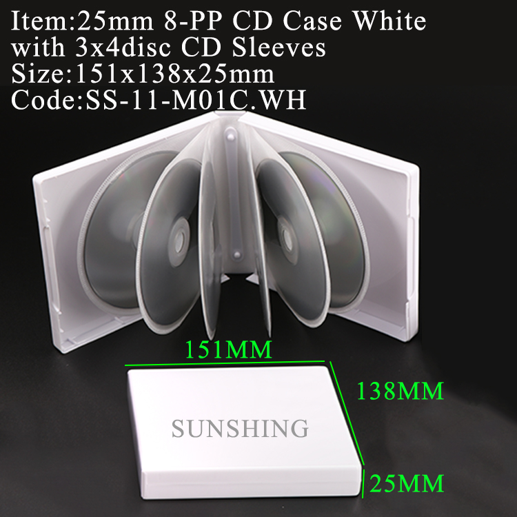 M01C : Classeur à anneaux pour boîtier CD 25 mm 8-PP, blanc