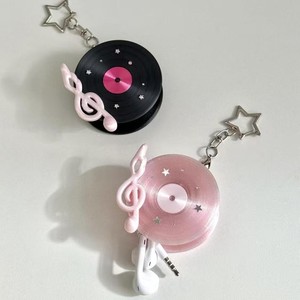 Fashionable Hot Selling Circular Record <b>Headphones</b> Storage Dual-use Keychain Resin 3D Hanging Decoration Bag <b>Accessories</b> - Product Image 1