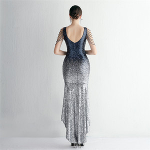 19617 # Long Banquet Mince Soirée Tempérament Élégant Long Gradient Perle Artisanat Perles Robe De Soirée - Product Image 3