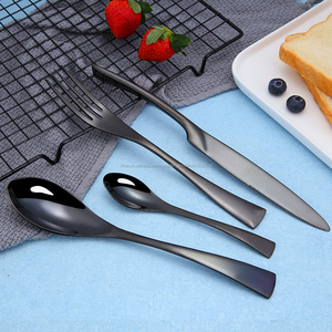 Métal couverts miroir roman personnalisé français banquet <span class=keywords><strong>noir</strong></span> couverts pour mariage - Product Image 4
