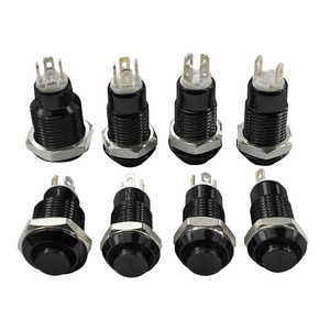 Alüminyum Oksit Siyah Nokta Kilitleme/ Anlık Anahtar Yuvarlak 8 10 MM LED Işıklı Güç Anahtarı - Product Image 5