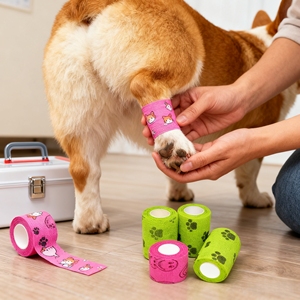 Veterinaria fasciatura autoadesiva fasciatura Vet involucro Non tessuto coesivo fasciatura <span class=keywords><strong>per</strong></span> <span class=keywords><strong>tatuaggio</strong></span> nastro adesivo elastico bendaggio - Product Image 4