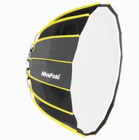 NiceFoto LED-60cm Photo Studio Softbox Éclairage Caméra Flash Parabolique Bowens Mount Anneau Conique avec Grille Profonde pour la Photographie