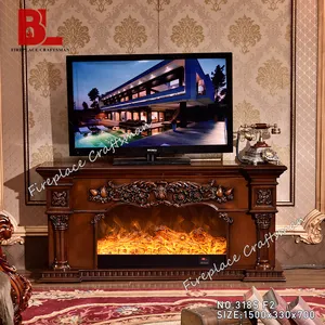 Modern contemporary freestanding corner tv entertainment media console unit stand with electric fireplace for living room
