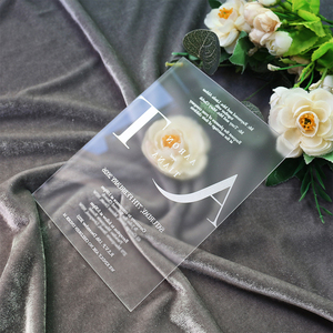 Individuelle Schlichte Starre Mattierte Acryl-Einladung mit Heißprägung Silberfolie und Weißem Umschlag für Hochzeit Geburtstag 50. Geburtstag Ruhestand - Product Image 3