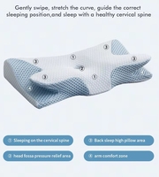 Prix d'usine ODM OEM Oreillers tricotés en mousse à mémoire de forme orthopédiques à motif papillon pour le soulagement des douleurs cervicales