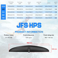 Planche Hydrofoil Carbone Haute Performance Série Axis HPS 980 Aile Avant 1283cm² pour SUP, Surf, Kite Foiling et Hydrofoil