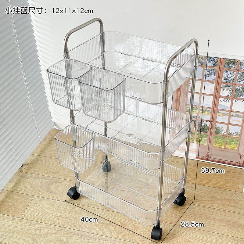 Transparent white three-layer hanging basket