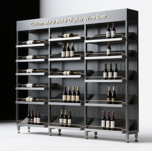 Kệ Trưng Bày Bán Lẻ Bia Rượu Trưng Bày Kim Loại Tùy Chỉnh Kệ Trưng Bày Siêu Thị Kệ Trưng Bày Đứng Trên Sàn Giá Trưng Bày - Product Image 1