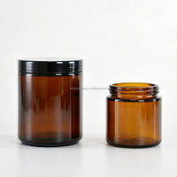 Nouveau design – Pot en verre transparent ambré, bleu, vert, noir mat de 2oz, 4oz, 5oz, 8oz avec couvercle à vis pour pâte de vanille