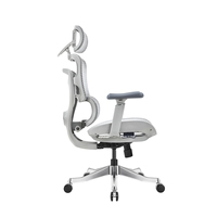 Chaise de bureau ergonomique respirante à succès avec support lombaire réglable, siège coulissant et cadre léger en aluminium pour la maison et le bureau