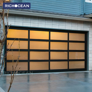 Portes de <span class=keywords><strong>garage</strong></span> pliables en métal avec verre givré RICHOCEAN, portail électrique, grille en aluminium, Garagentor pour la <span class=keywords><strong>maison</strong></span> - Product Image 1