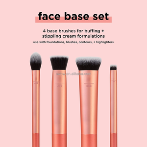 0052 Ensemble de 4 pinceaux de maquillage coréens en silicone blanc et noir, style plat, mini, pour fond de teint, avec tête en forme de sirène <span class=keywords><strong>électrique</strong></span> en cristal - Product Image 3