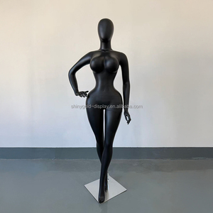 مانيكانات عرض أزياء نسائية فاخرة من الألياف الزجاجية، بتصميم بوتيك BBL، بجسم كامل، مقاسات كبيرة، برأس، بتصميم منحني، بحمالة صدر كبيرة، بلون ذهبي مطفي - Product Image 5