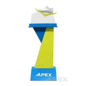 APEX定制标志高品质亚克力精品单层架展示运动鞋展示架