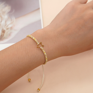 Bracelets en perles de rocaille dorées style bohème avec breloque étoile, faits à la main, tressés, ajustables, empilables, bracelets d'amitié, bijoux d'été pour femmes - Product Image 4