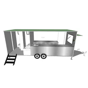 TUNE Prefab Prix Premium Nut Roasting Food Cart with Toilet Trailer Wood with Refrigerator Freezer with Bathroom Toilet