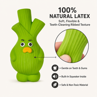 Jouet grinçant en latex pour chien, en forme d'oignon vert, jouet à mâcher pour nettoyer les dents des chiens de petite et moyenne taille