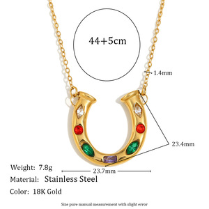 DAIHE moda estiva ciondolo collane a ferro di cavallo collana in acciaio inox collana colorata per le donne impermeabile sole ragazza - Product Image 2