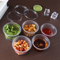 Vente en gros directe d'usine 1/2/3.25/4 oz Gobelet en plastique transparent jetable à paroi simple avec couvercle Utilisé pour les sauces