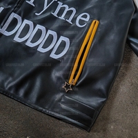 Vestes en cuir bomber sur mesure YSJY OEM, style streetwear, broderie personnalisée, veste de motard en cuir PU pour homme