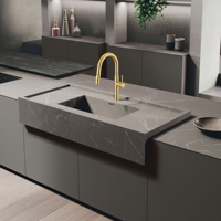 Robinet de cuisine moderne brossé avec cartouche céramique couleur personnalisée, mitigeur eau chaude et froide