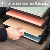 Organisateur de bureau à 4 niveaux empilables, panier de rangement pour documents en métal, plateau à dossiers pour le bureau