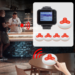 Restaurant téléavertisseur sans fil serveur système d'appel montre récepteur bouton d'appel pour café clinique dentiste 1 horloge 5 cloches 5 support de menu - Product Image 6