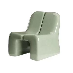 독특한 의자 사용자 정의 FRP 좌석 Japandi 디자인 장난 모양 비 팁베이스 베이지 핑크 악센트 어린이 안전 좌석 - Product Image 4