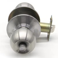 587 bouton de verrouillage facile à installer en acier inoxydable poignée boule bouton serrure cylindrique ronde porte bouton serrure