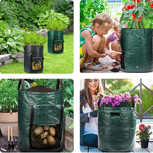 OEM Vente en gros Sacs personnalisés de culture en PE vert foncé noir <span class=keywords><strong>fraise</strong></span> 10 gallons de rhizomes pour plantes Sacs de culture pour la plantation de pommes de terre et de légumes - Product Image 3