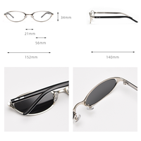 Lunettes de soleil métalliques polarisées UV400, forme ovale étroite, style vintage années 90, pour la mode urbaine et le quotidien, unisexe - Ventes flash